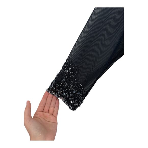 Alex Evenings Embellished Chiffon Evening Gown dress blue size 10P 10 Petite - Picture 4 of 8